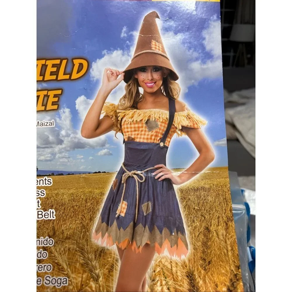 Scarecrow Cornfield Cutie Women’s Costune sz L 12-14 EUC